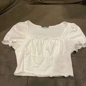 Gorgeous white crop top, size L, SHEIN